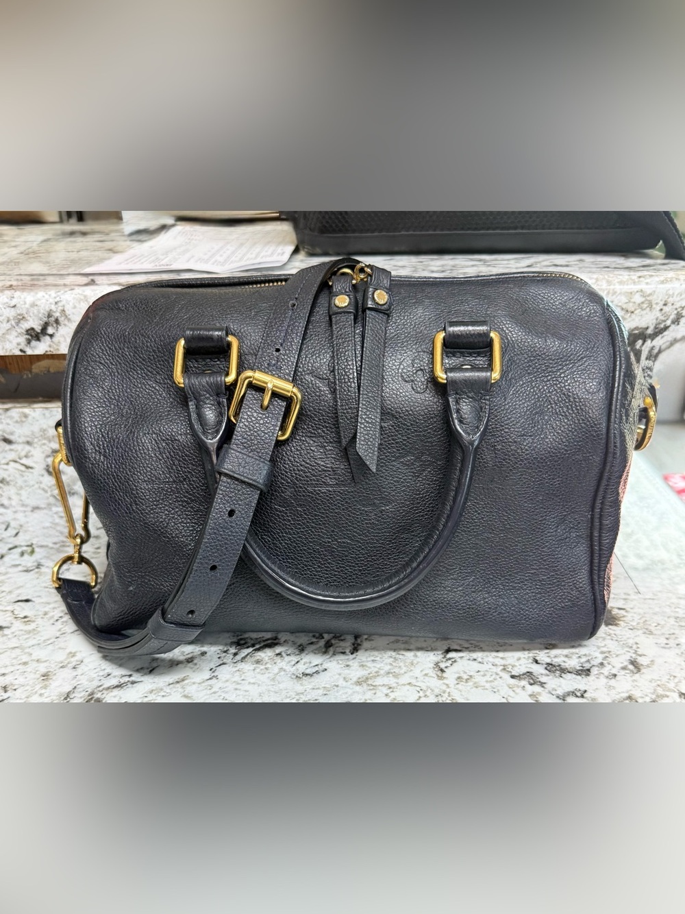 Louis Vuitton Speedy Bandoulière 25 Monogram Empreinte Infini  Leather